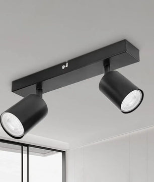 2-Lichts GU10 Plafondspot – Moderne Metalen Opbouwlamp met Verstelbare Spots – Gerichte Verlichting voor Woonkamer, Slaapkamer en Keuken