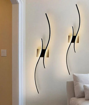 Nordic LED Wandlamp – Minimalistisch Scandinavisch Design – Zwart – Sfeervolle Wandverlichting voor Slaapkamer, Woonkamer en Gang