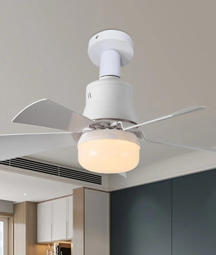 LED Plafondventilator met E27 Fitting – 40W Dimbare Ventilatorlamp met Afstandsbediening, 3 Snelheden en Laag Profiel voor Slaapkamer en Keuken