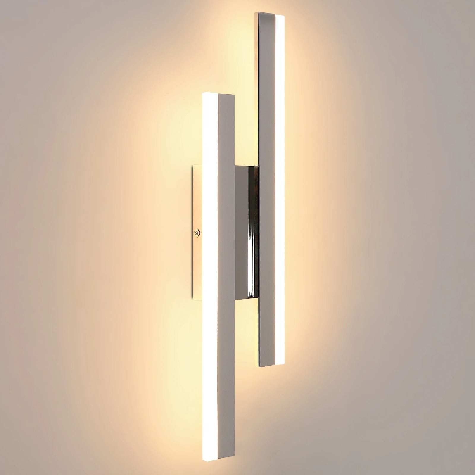 Moderne LED Wandlamp – 16W Parallel Design – Warm Wit 3000K – Wit Metaal – Voor Gang, Hal en Slaapkamer