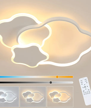 Stervormige LED Plafondlamp – 31W Dimbaar 3000–6500K met Afstandsbediening – Moderne Witte Design Plafondverlichting voor Woonkamer en Slaapkamer