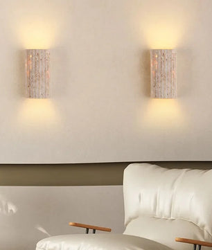 Wabi Sabi Natuursteen Wandlamp – Minimalistische LED Wandverlichting met Rustieke Uitstraling