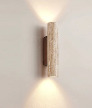 Stenen Wandlamp Travertijn – Luxe Natuursteen Wandverlichting met E27 Fitting en Up Down Light