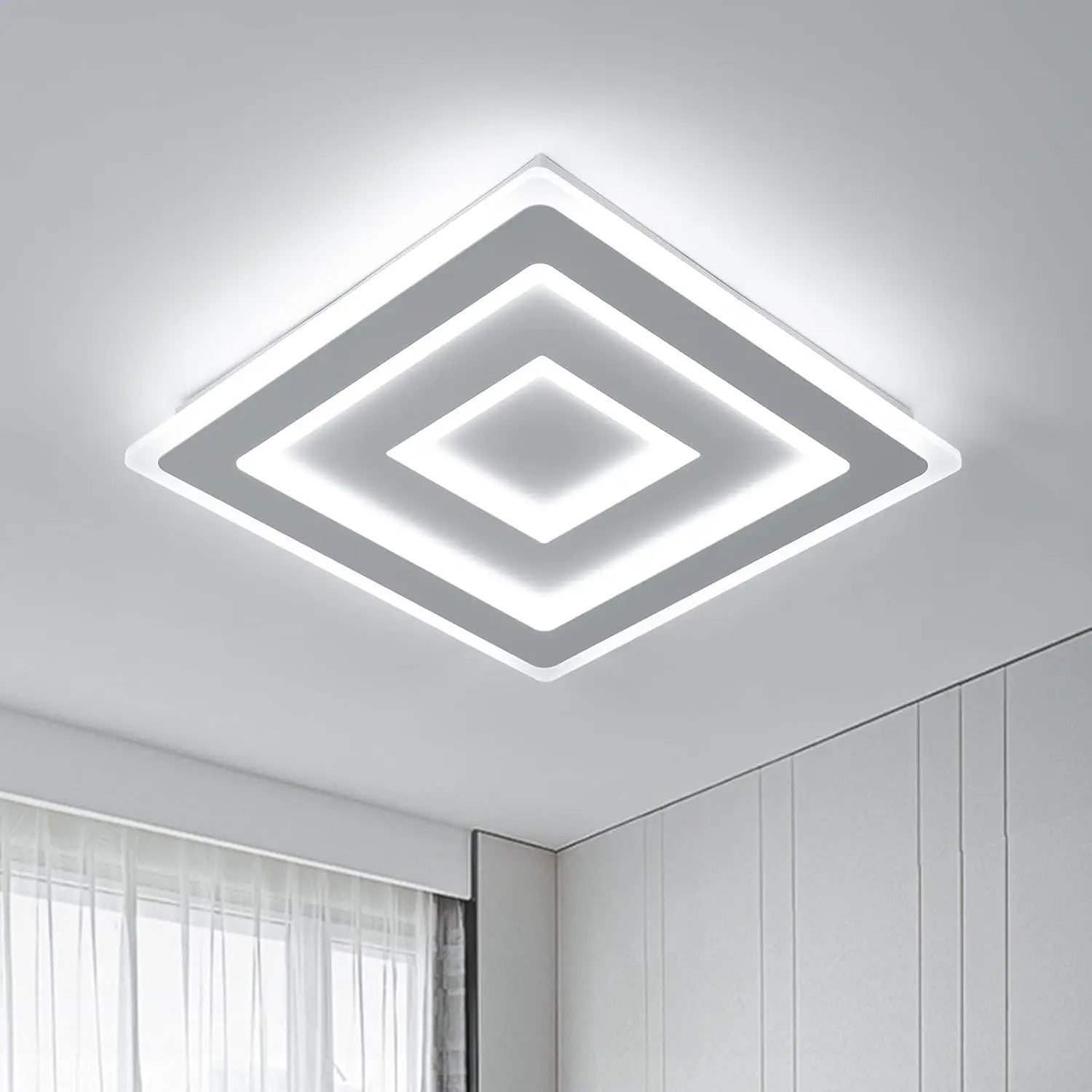 Moderne Vierkante LED Plafondlamp – 42W Acryl Wit – Heldere Basisverlichting voor Slaapkamer, Woonkamer en Keuken