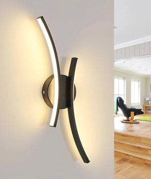 Moderne LED Wandlamp – Gebogen Acryl Wandverlichting 44 cm – 20W Warm Wit 3000K voor Interieur