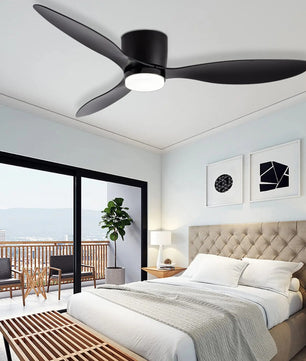 Minimalistische Plafondventilator met LED – Scandinavisch Modern Design met Afstandsbediening, 6 Snelheden en Stille DC-Motor voor Woonkamer en Slaapkamer