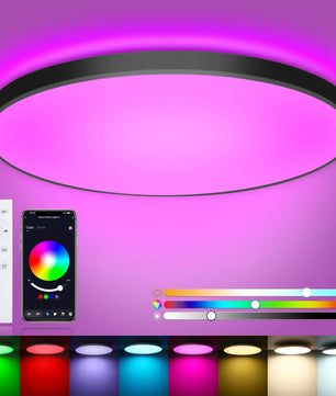 Slimme LED Plafondlamp Ø30 cm – 24W RGB met App en Afstandsbediening – Dimbaar 2700K–6500K voor Woonkamer en Slaapkamer