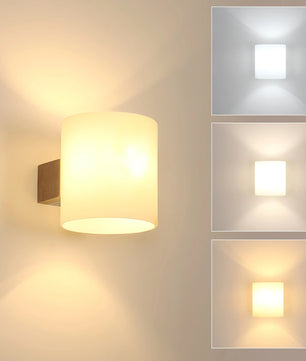 Moderne Houten Wandlamp – E27 Wandverlichting van Hout en Glas – Minimalistische LED Lamp voor Slaapkamer, Hal en Trap
