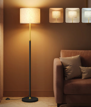 In Hoogte Verstelbare Vloerlamp – Moderne Staande Lamp met Stoffen Kap – LED E27 Inclusief voor Woonkamer en Leeshoek