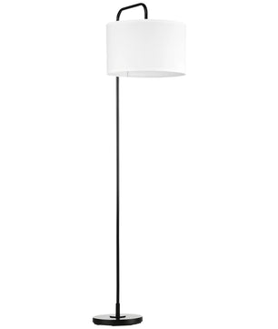 Vloerlamp met Linnen Kap – Moderne Gebogen Staande Lamp E27 – Sfeerverlichting voor Woonkamer en Leeshoek (163,5 cm)