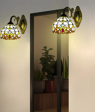 Tiffany Stijl Wandlamp – Glas-in-Lood Wandverlichting – Vintage Klassiek Design – E27 – Voor Woonkamer, Slaapkamer en Hal