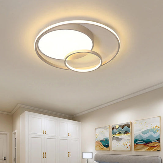 Moderne LED Plafondlamp – Ø48 cm Rond Design van Acryl en IJzer – 55W Dimbaar 3000K–6500K voor Woonkamer, Slaapkamer en Keuken