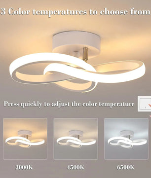 Moderne LED Plafondlamp – 20W Wit met 3 Lichtstanden – Compact Bloemdesign Ø25 cm voor Gang, Keuken en Slaapkamer