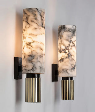 Moderne Marmeren Wandlamp – Natuurlijk Marmer met LED Verlichting – Luxe Design Wandlamp voor Woonkamer en Slaapkamer