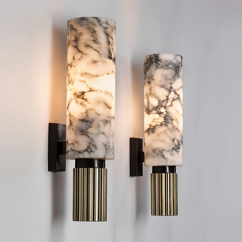 Moderne Marmeren Wandlamp – Natuurlijk Marmer met LED Verlichting – Luxe Design Wandlamp voor Woonkamer en Slaapkamer