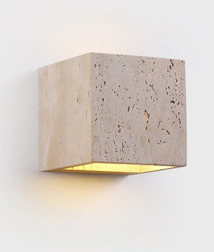 Vierkante Natuursteen Wandlamp – Waterdichte Binnen en Buiten Sfeerverlichting voor Tuin en Hal