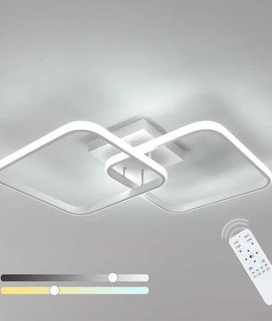 Moderne Vierkante LED Plafondlamp – 50W Dimbaar met Afstandsbediening – Instelbaar 3000K–6500K voor Woonkamer en Slaapkamer