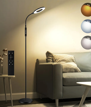 Multifunctionele Dimbare LED Vloerlamp – 360° Verstelbaar – 1800K-6000K – Nachtlamp, Timer & Geheugenfunctie
