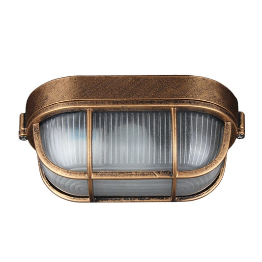 Retro Waterdichte Wandlamp IP65 – Industriële Buitenverlichting van Aluminium en Glas met E27 Fitting