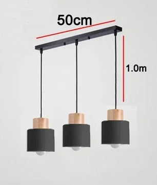Nordic Moderne LED Hanglamp – Aluminium & Hout Plafondlamp voor Keuken, Bar & Woonkamer