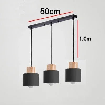 Nordic Moderne LED Hanglamp – Aluminium & Hout Plafondlamp voor Keuken, Bar & Woonkamer