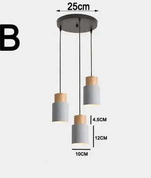 Nordic Moderne LED Hanglamp – Aluminium & Hout Plafondlamp voor Keuken, Bar & Woonkamer