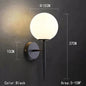 LED Glazen Bol Wandlamp – Metalen Design Wandverlichting in Goud of Zwart – Moderne Sfeerlamp voor Woonkamer en Slaapkamer