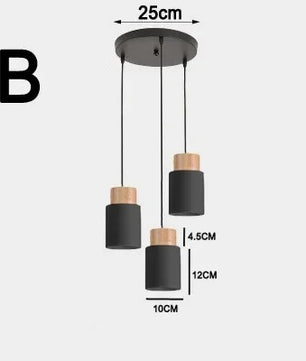 Nordic Moderne LED Hanglamp – Aluminium & Hout Plafondlamp voor Keuken, Bar & Woonkamer