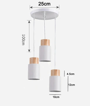 Nordic Moderne LED Hanglamp – Aluminium & Hout Plafondlamp voor Keuken, Bar & Woonkamer