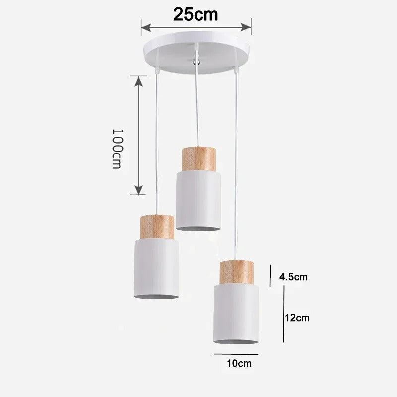 Nordic Moderne LED Hanglamp – Aluminium & Hout Plafondlamp voor Keuken, Bar & Woonkamer