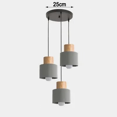 Nordic Moderne LED Hanglamp – Aluminium & Hout Plafondlamp voor Keuken, Bar & Woonkamer
