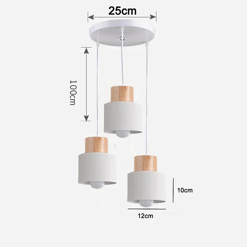 Nordic Moderne LED Hanglamp – Aluminium & Hout Plafondlamp voor Keuken, Bar & Woonkamer