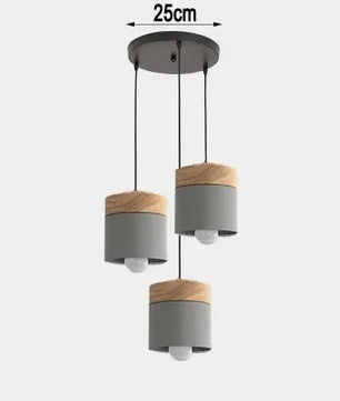 Nordic Moderne LED Hanglamp – Aluminium & Hout Plafondlamp voor Keuken, Bar & Woonkamer