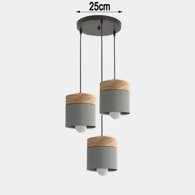 Nordic Moderne LED Hanglamp – Aluminium & Hout Plafondlamp voor Keuken, Bar & Woonkamer