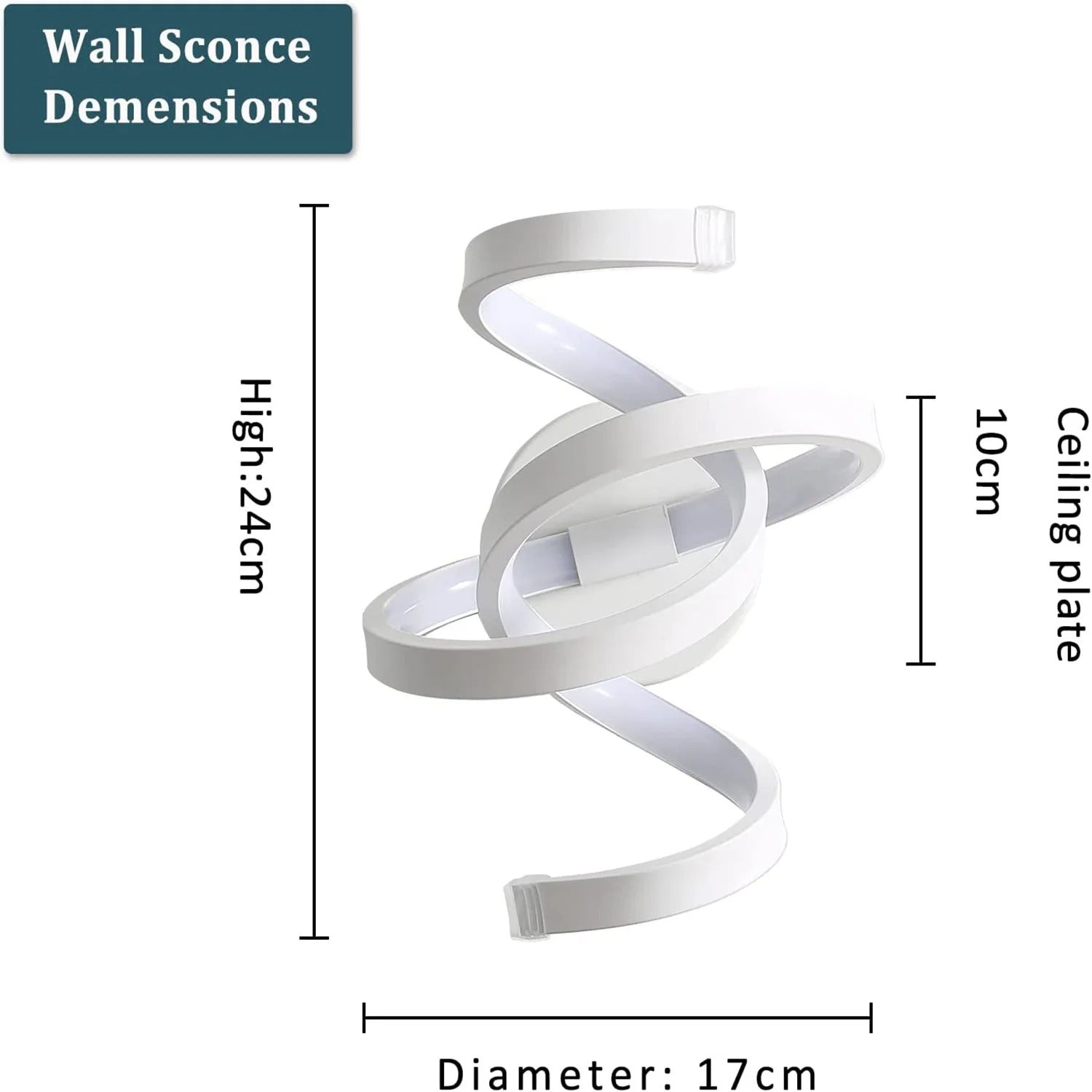 Moderne LED Spiraal Wandlamp – Aluminium en Acryl, 20W 2200LM voor Woonkamer en Slaapkamer