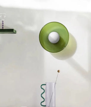 Scandinavische Glazen Plafondlamp – LED Opbouwlamp met Gekleurde Glazen Kap voor Hal, Woonkamer en Slaapkamer