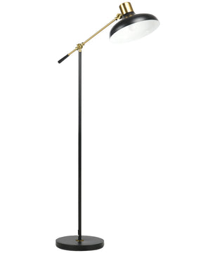 Industriële Vloerlamp Verstelbaar – Zwarte Metalen Staande Lamp met Roteerbare Lampkop – E27 Leeslamp voor Woonkamer en Kantoor