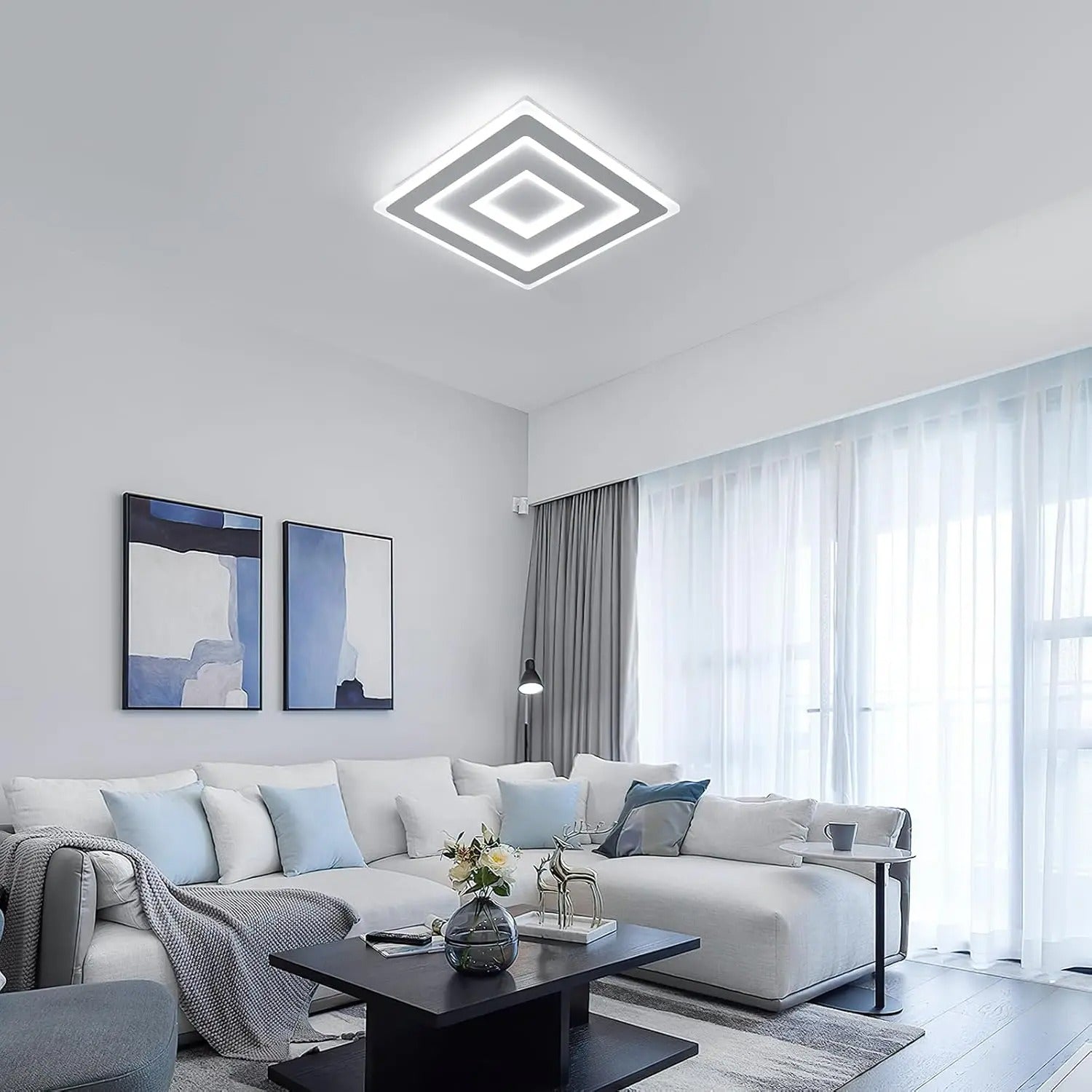 Moderne Vierkante LED Plafondlamp – 42W Acryl Wit – Heldere Basisverlichting voor Slaapkamer, Woonkamer en Keuken