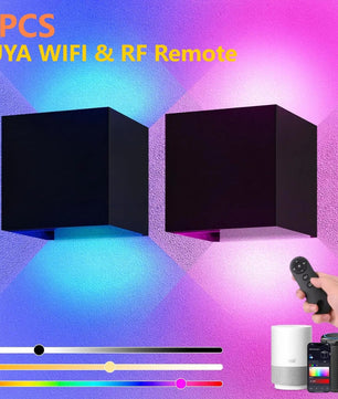 Set van 2 Slimme LED Buitenwandlampen – 10W RGBCW, App- & Stembediening, Waterdicht IP65