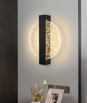 Moderne LED Wandlamp – Rond Design – Zwart met Zilverfolie – Warm Wit 3500K – 16W – Voor Woonkamer en Slaapkamer