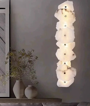 Luxe Marmeren Wandlamp – Albast & Massief Koper, Tijdloos en Elegant