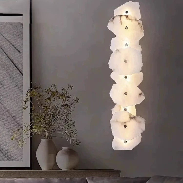 Luxe Marmeren Wandlamp – Albast & Massief Koper, Tijdloos en Elegant