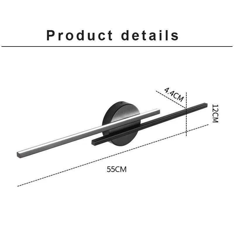 LED Wandlamp Dubbellijn – Scandinavisch Minimalistisch Design met Driekleuren LED – Moderne Acryl Wandverlichting voor Woonkamer en Slaapkamer