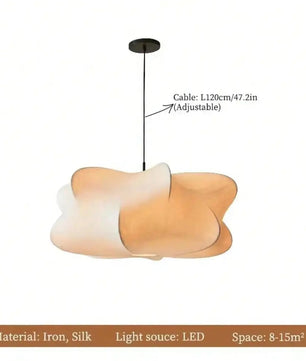 Wabi Sabi Hanglamp van Zijde – Japans Minimalistische Plafondlamp met E27 Fitting voor Sfeerverlichting