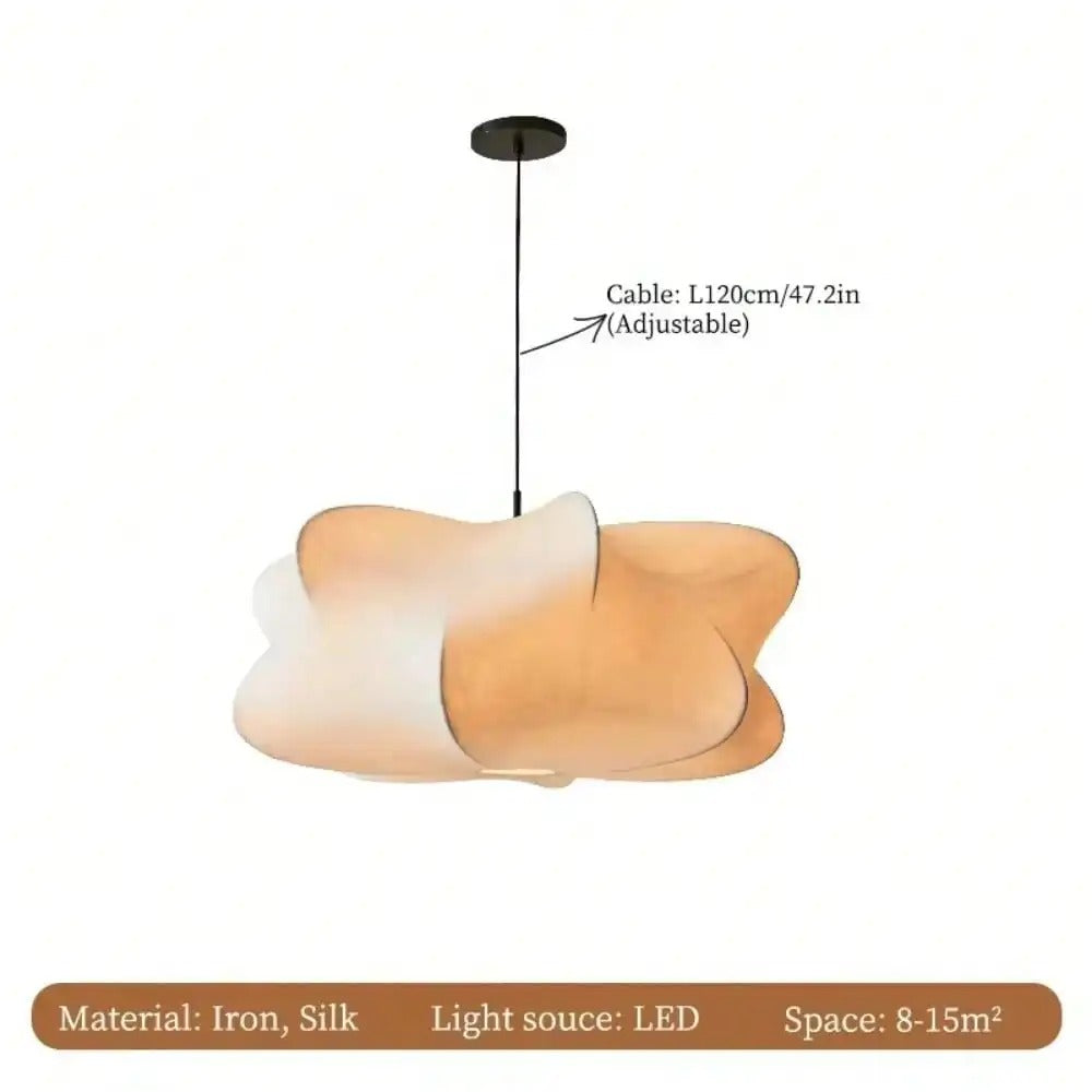 Wabi Sabi Hanglamp van Zijde – Japans Minimalistische Plafondlamp met E27 Fitting voor Sfeerverlichting