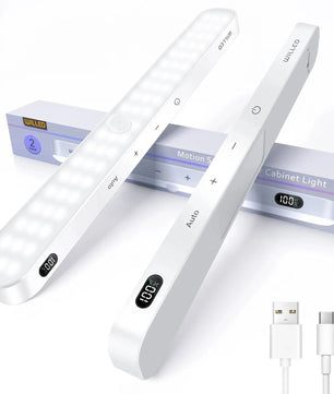 Bewegingssensor LED Kastlamp met Batterijdisplay – 60 LEDs, Dimbaar & Oplaadbaar via USB-C – Draadloze Lichtbalk voor Kast, Keuken & Nachtverlichting
