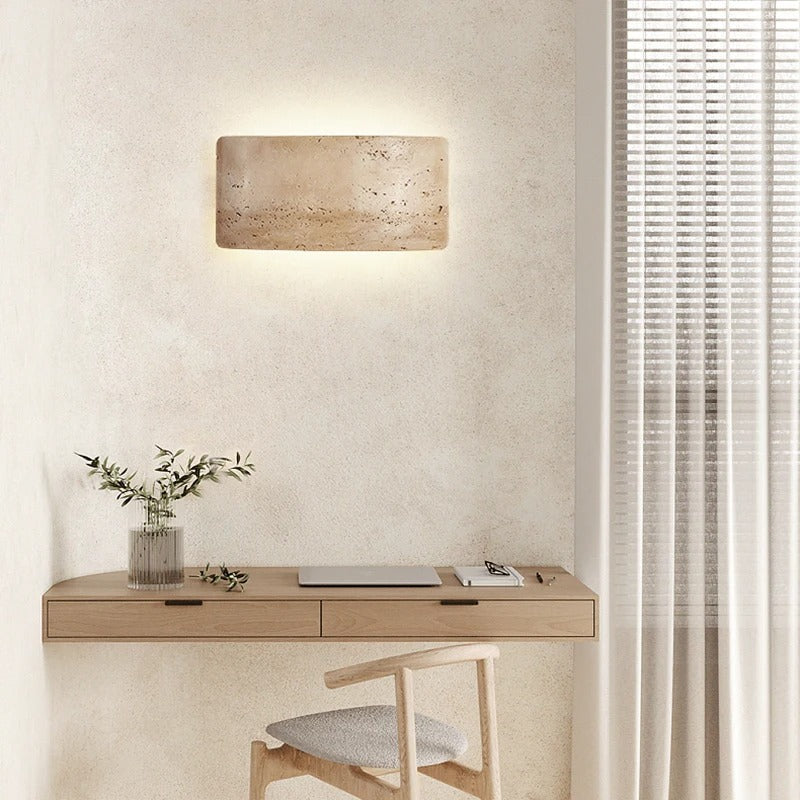 Natuursteen LED Wandlamp – Minimalistische Sfeerverlichting voor Slaapkamer, Keuken en Gang
