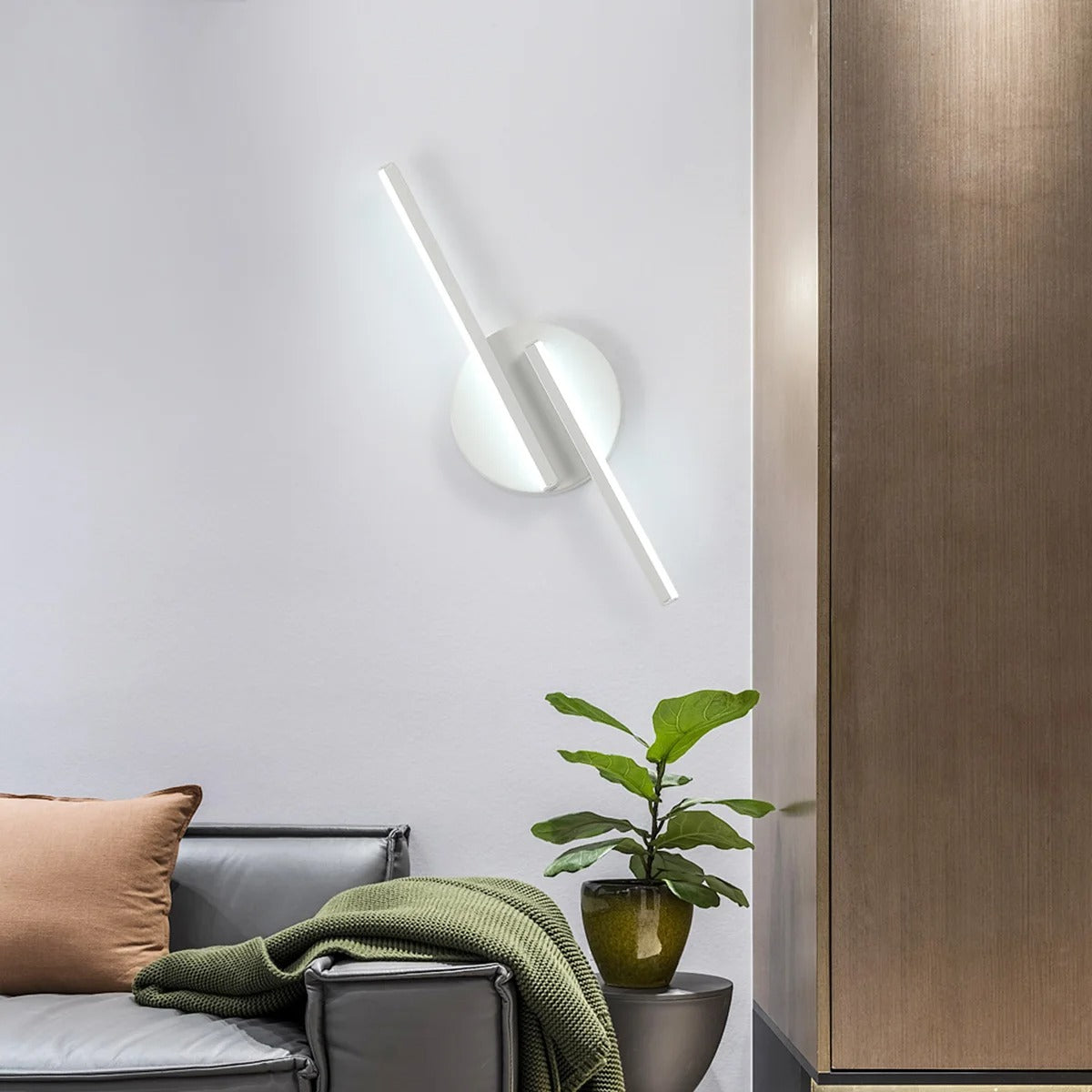 Moderne LED Wandlamp – 16W Aluminium Wandverlichting – Koel Wit 6500K – 45 cm – Voor Woonkamer, Hal en Trap