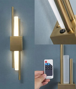 Moderne Acryl Wandlamp – LED Pijpvormig Design met Afstandsbediening en Oplaadfunctie – Minimalistische Wandverlichting voor Slaapkamer en Woonkamer
