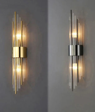 Luxe Gouden LED Wandlamp – RVS & Kristal Binnenverlichting, Modern & Elegant